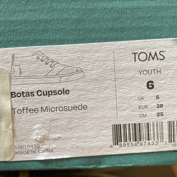 NWT Toms Botas Cupsole toffee youth boots size 6 - Picture 4 of 6